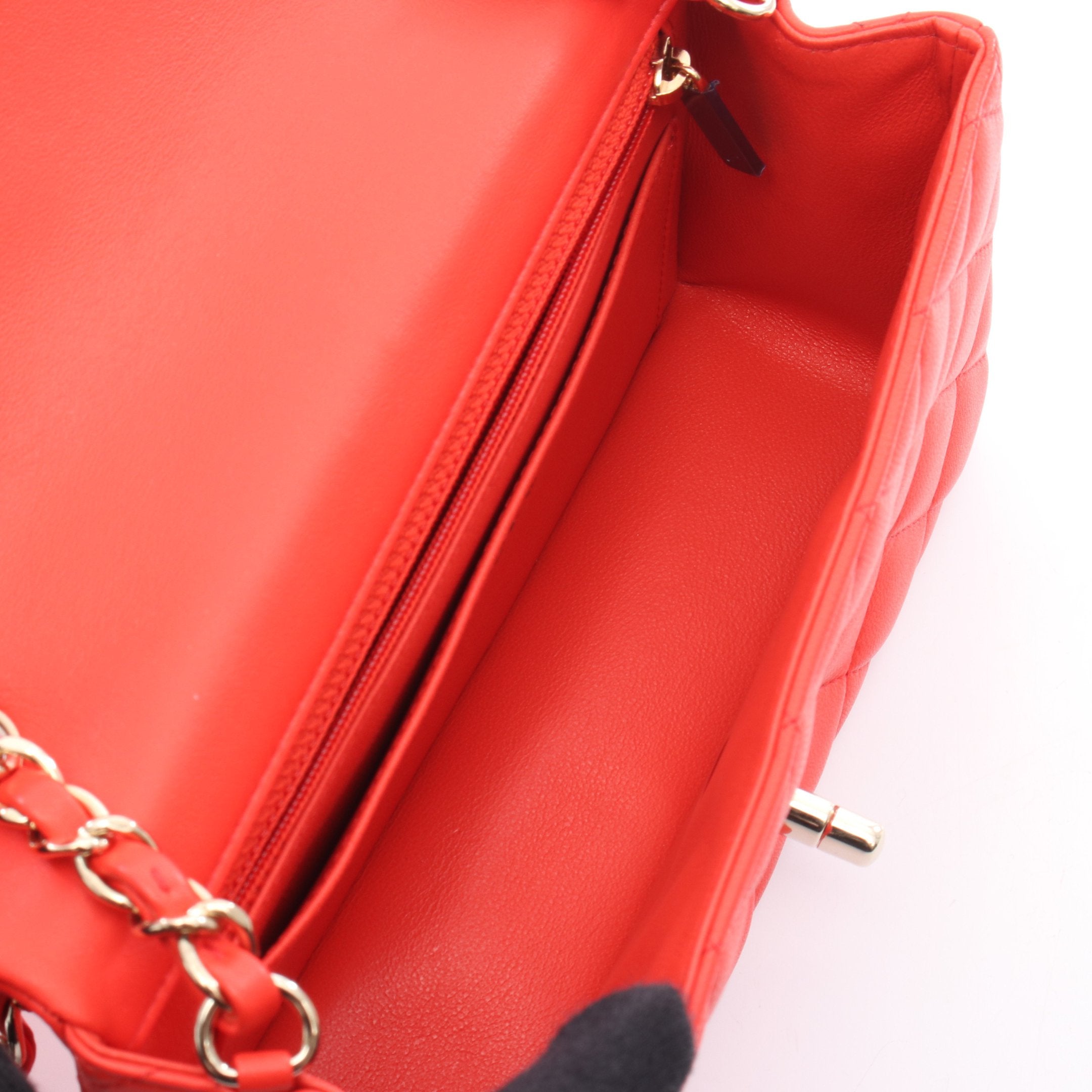 ミニマトラッセ20 チェーンショルダーバッグ レザー レッド ゴールド