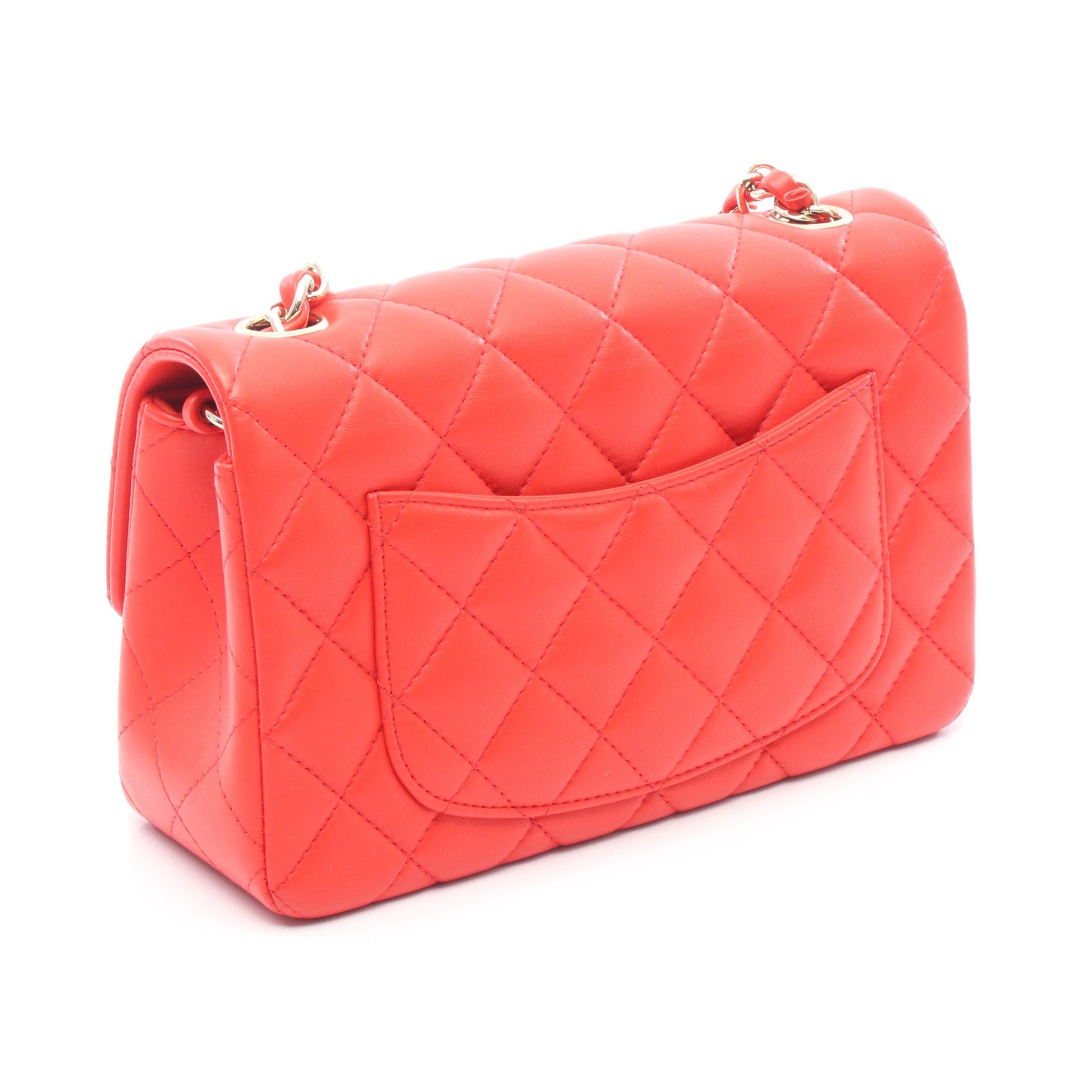 ミニマトラッセ20 チェーンショルダーバッグ レザー レッド ゴールド金具 シャネル バッグ CHANEL
