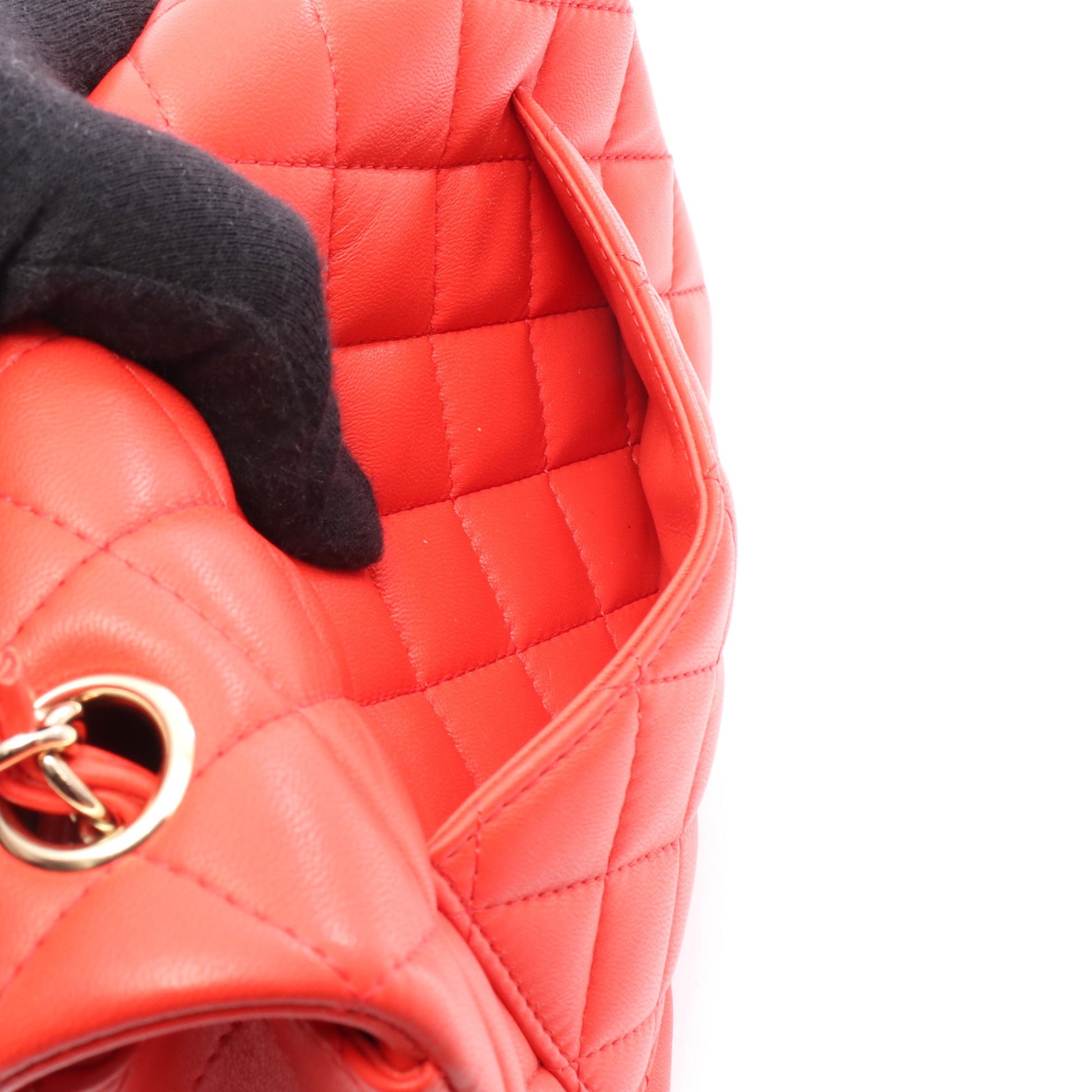 ミニマトラッセ20 チェーンショルダーバッグ レザー レッド ゴールド金具 シャネル バッグ CHANEL