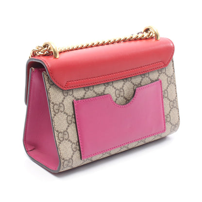パドロック GGスプリーム スモール チェーンショルダーバッグ PVC レザー ベージュ レッド ピンクパープル グッチ バッグ GUCCI