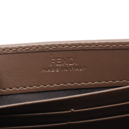 FFダイヤモンド ズッカ エンボス チェーンウォレット レザー ブラウン ブラック フェンディ バッグ FENDI