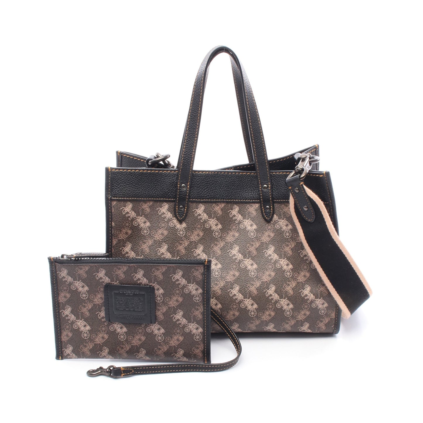 フィールド ハンドバッグ トートバッグ PVC レザー ブラウン ブラック 2WAY コーチ バッグ COACH