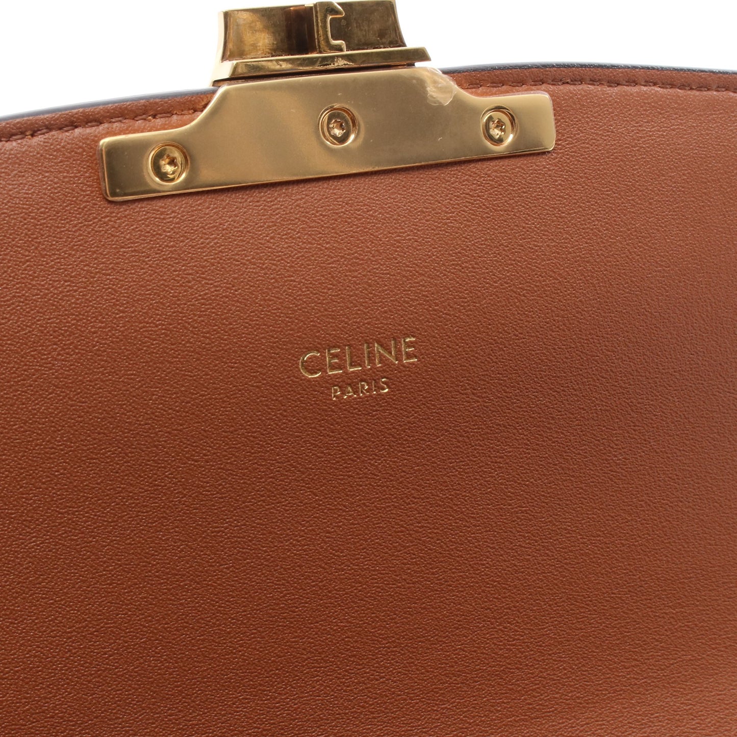 クラシック トリオンフ ショルダーバッグ キャンバス レザー ベージュ ブラウン セリーヌ バッグ CELINE