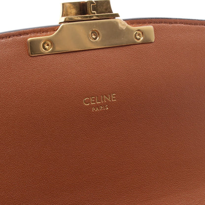 クラシック トリオンフ ショルダーバッグ キャンバス レザー ベージュ ブラウン セリーヌ バッグ CELINE