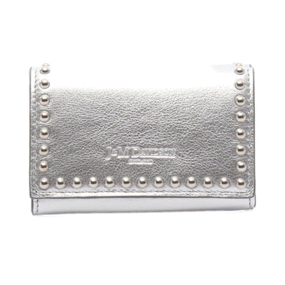 FOLD WALLE WITH STUDS 二つ折り財布 コンパクトウォレット レザー シルバー ジェイアンドエムデヴィッドソン 財布・小物 J&M DAVIDSON