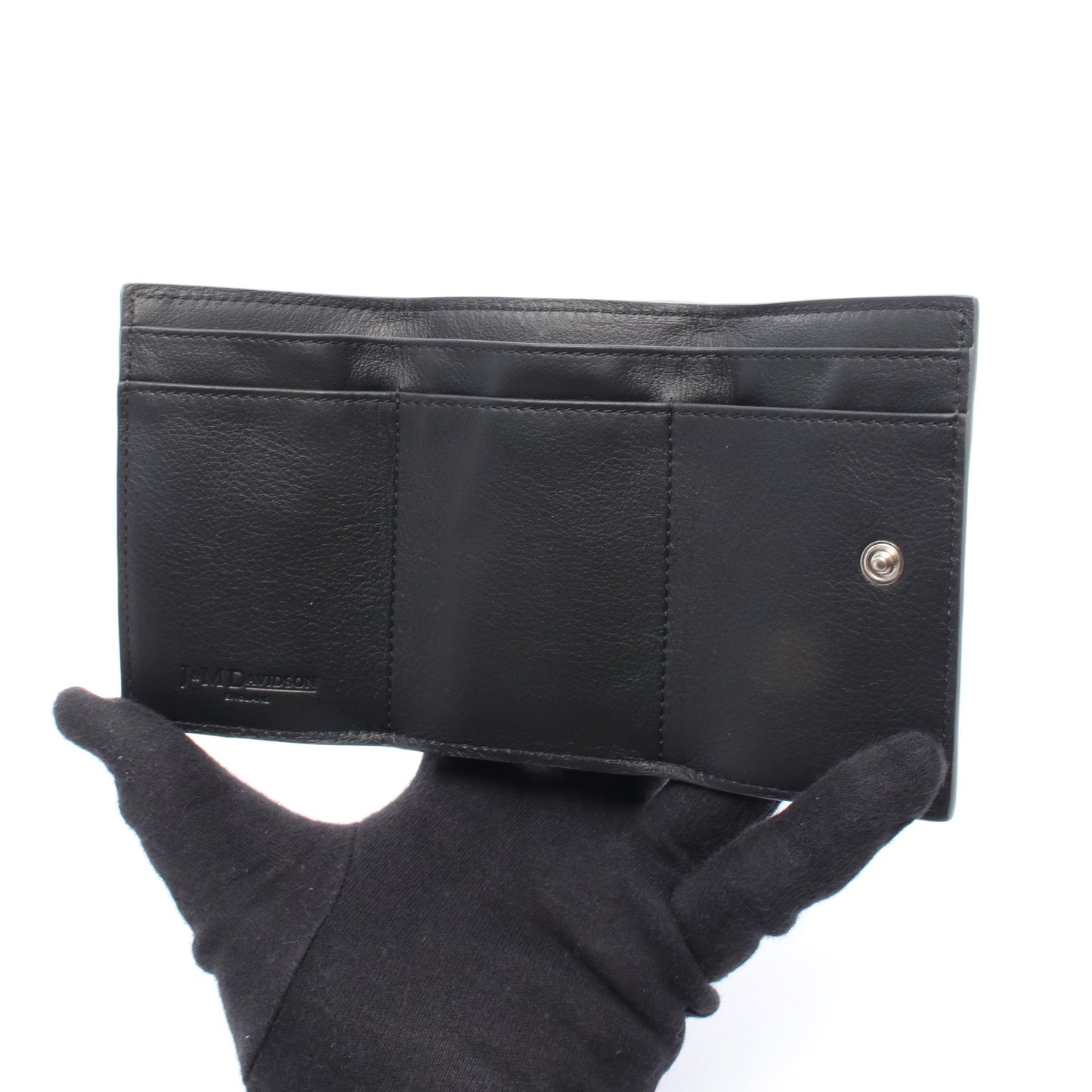 FOLD WALLE WITH STUDS 二つ折り財布 コンパクトウォレット レザー シルバー ジェイアンドエムデヴィッドソン 財布・小物 J&M DAVIDSON