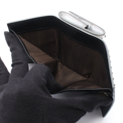 FOLD WALLE WITH STUDS 二つ折り財布 コンパクトウォレット レザー シルバー ジェイアンドエムデヴィッドソン 財布・小物 J&M DAVIDSON
