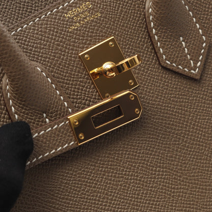 バーキン25 セリエ エトゥープ ハンドバッグ ヴォーエプソン グレーブラウン ゴールド金具 U刻印 エルメス バッグ HERMES