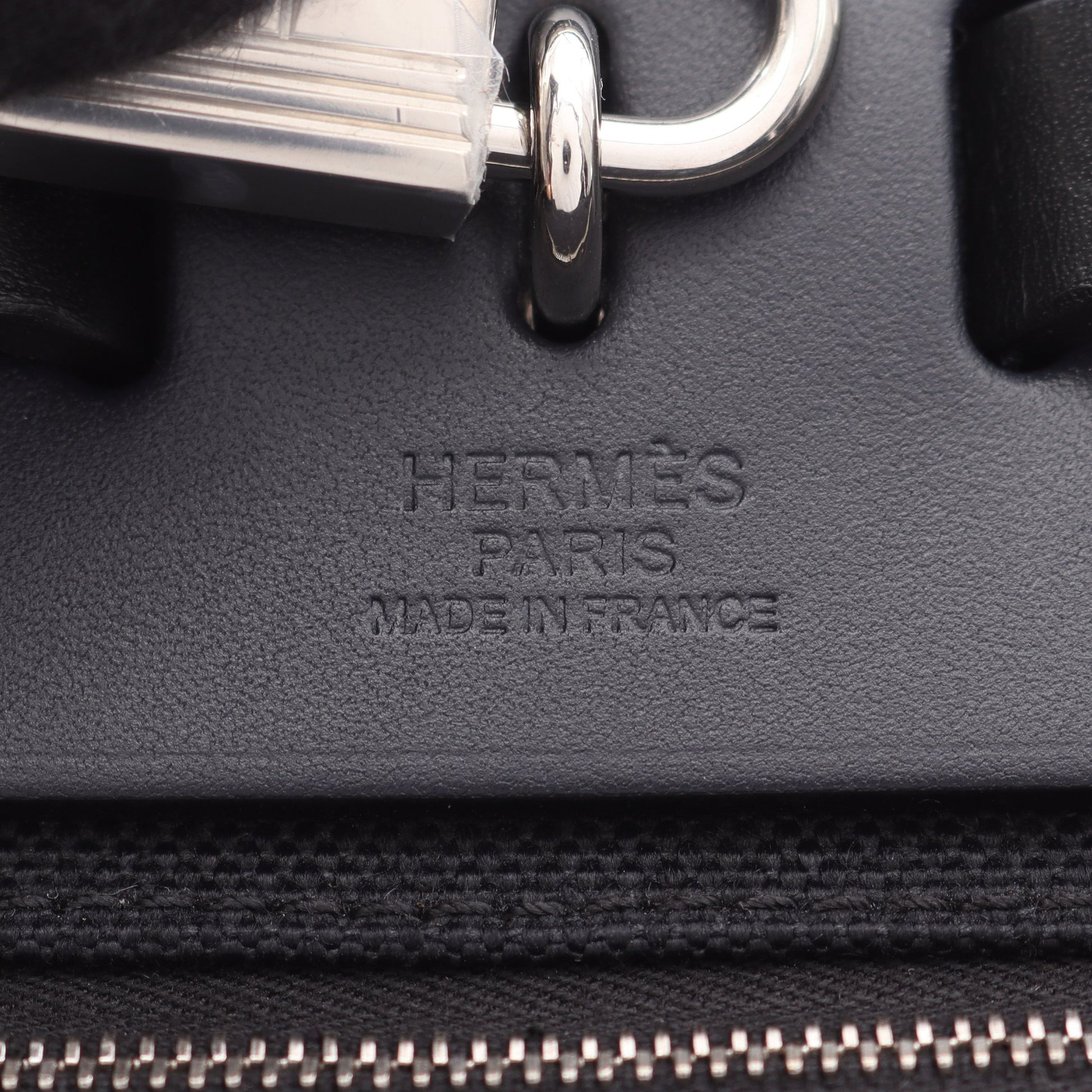 エールバッグジップPM ハンドバッグ ヴァッシュハンター トワルミリタリー ブラック インディゴブルー シルバー金具 2WAY Y刻印 エルメス バッグ HERMES