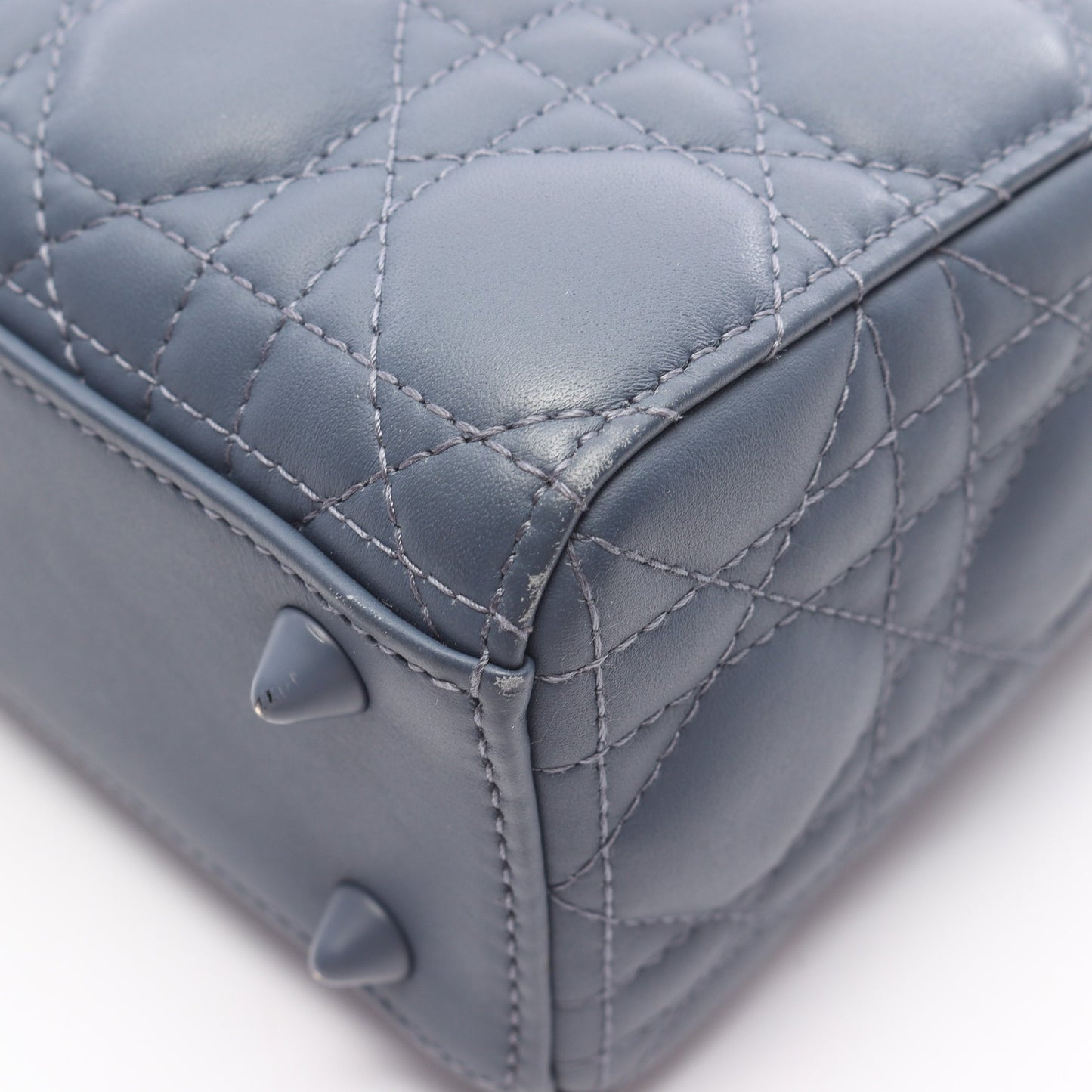レディディオール スモール カナージュ ハンドバッグ レザー ダークブルー 2WAY クリスチャンディオール バッグ Christian Dior