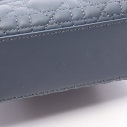 レディディオール スモール カナージュ ハンドバッグ レザー ダークブルー 2WAY クリスチャンディオール バッグ Christian Dior
