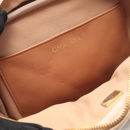 マトラッセ Wチェーンショルダーバッグ キャビアスキン ベージュ ゴールド金具 シャネル バッグ CHANEL