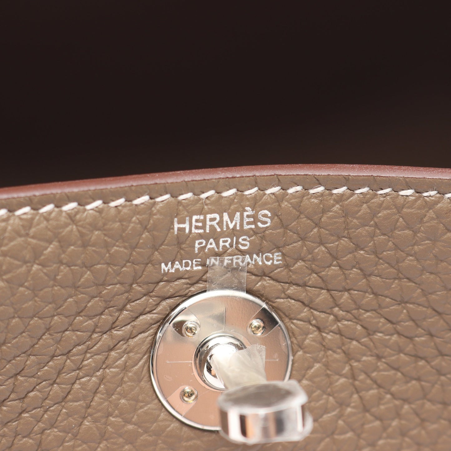 リンディ ミニ エトゥープ ショルダーバッグ トリヨンクレマンス グレーブラウン シルバー金具 K刻印 エルメス バッグ HERMES