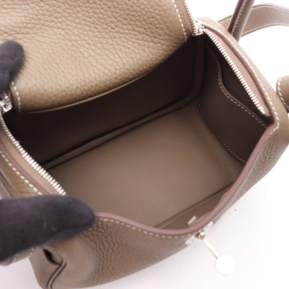 リンディ ミニ エトゥープ ショルダーバッグ トリヨンクレマンス グレーブラウン シルバー金具 K刻印 エルメス バッグ HERMES