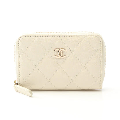 マトラッセ コインケース キャビアスキン オフホワイト ゴールド金具 シャネル 財布・小物 CHANEL