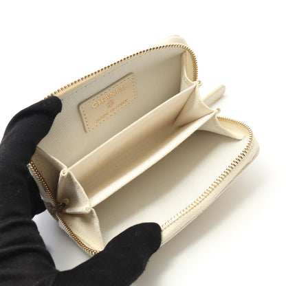 マトラッセ コインケース キャビアスキン オフホワイト ゴールド金具 シャネル 財布・小物 CHANEL