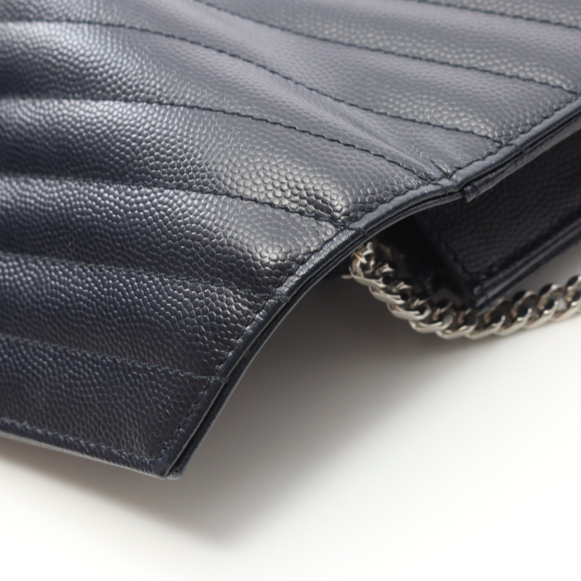 カサンドラ エンベロープ チェーンウォレット レザー ネイビー サンローランパリ バッグ SAINT LAURENT PARIS