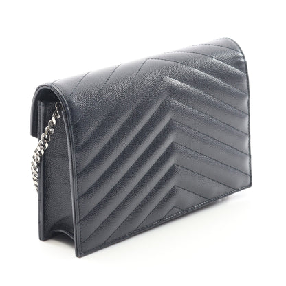 カサンドラ エンベロープ チェーンウォレット レザー ネイビー サンローランパリ バッグ SAINT LAURENT PARIS