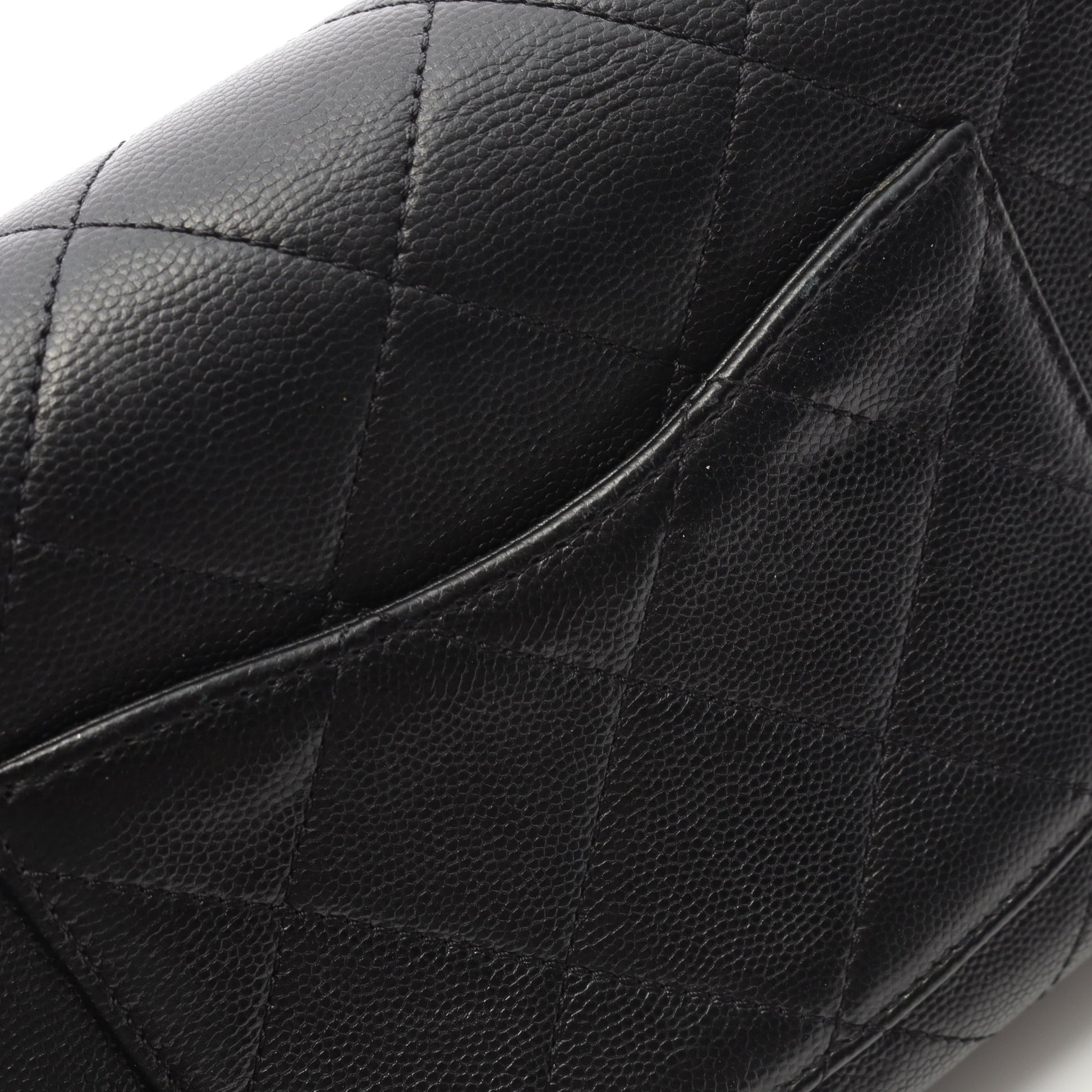 マトラッセ チェーンショルダーバッグ キャビアスキン ブラック ゴールド金具 2WAY シャネル バッグ CHANEL