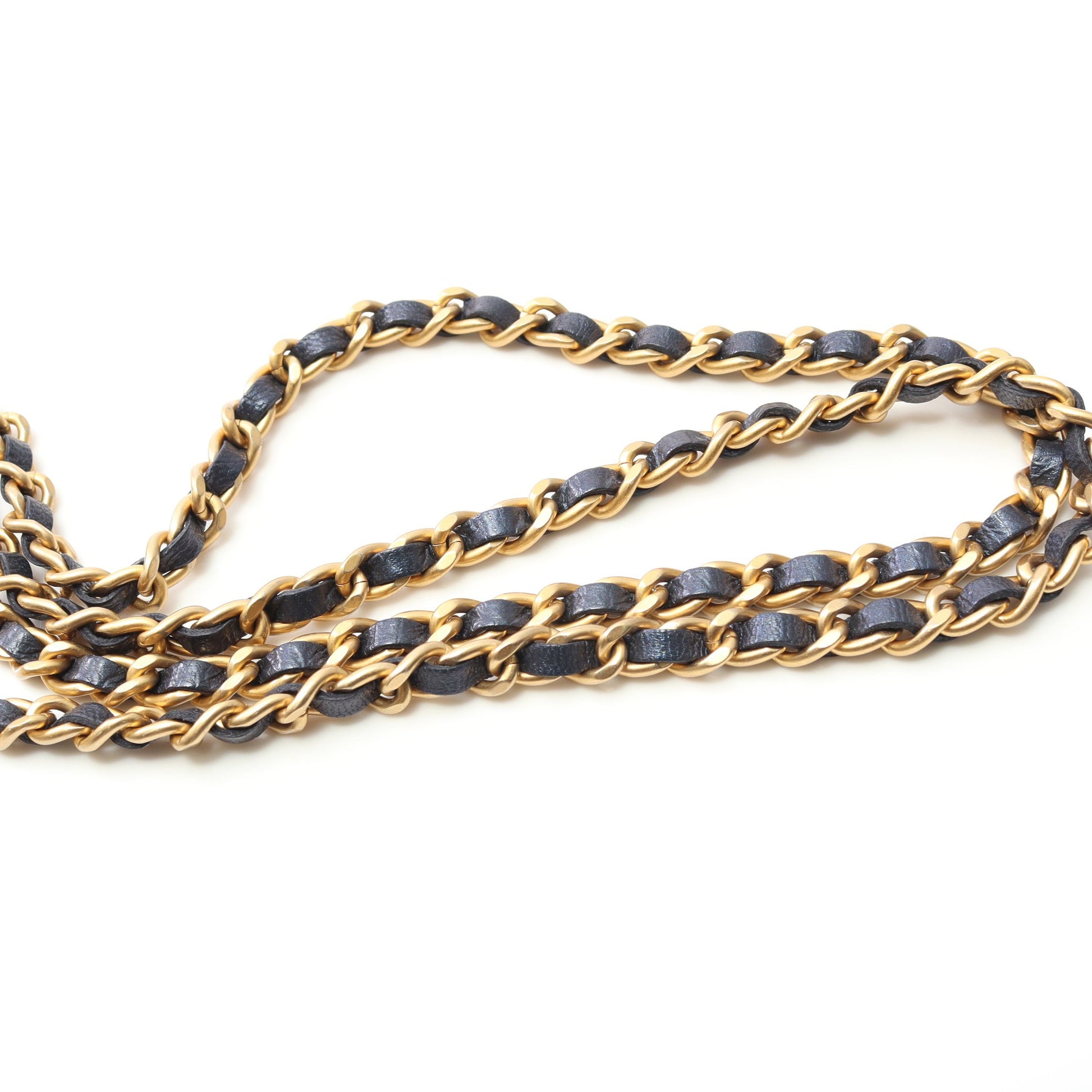 マトラッセ ラウンド ミニ チェーンショルダーバッグ ラムスキン ネイビー ゴールド金具 シャネル バッグ CHANEL