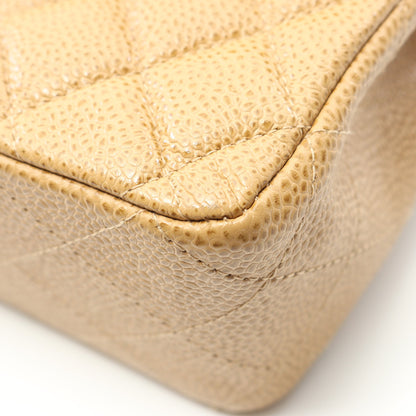 マトラッセ Wフラップ Wチェーンショルダーバッグ キャビアスキン ベージュ ゴールド金具 シャネル バッグ CHANEL
