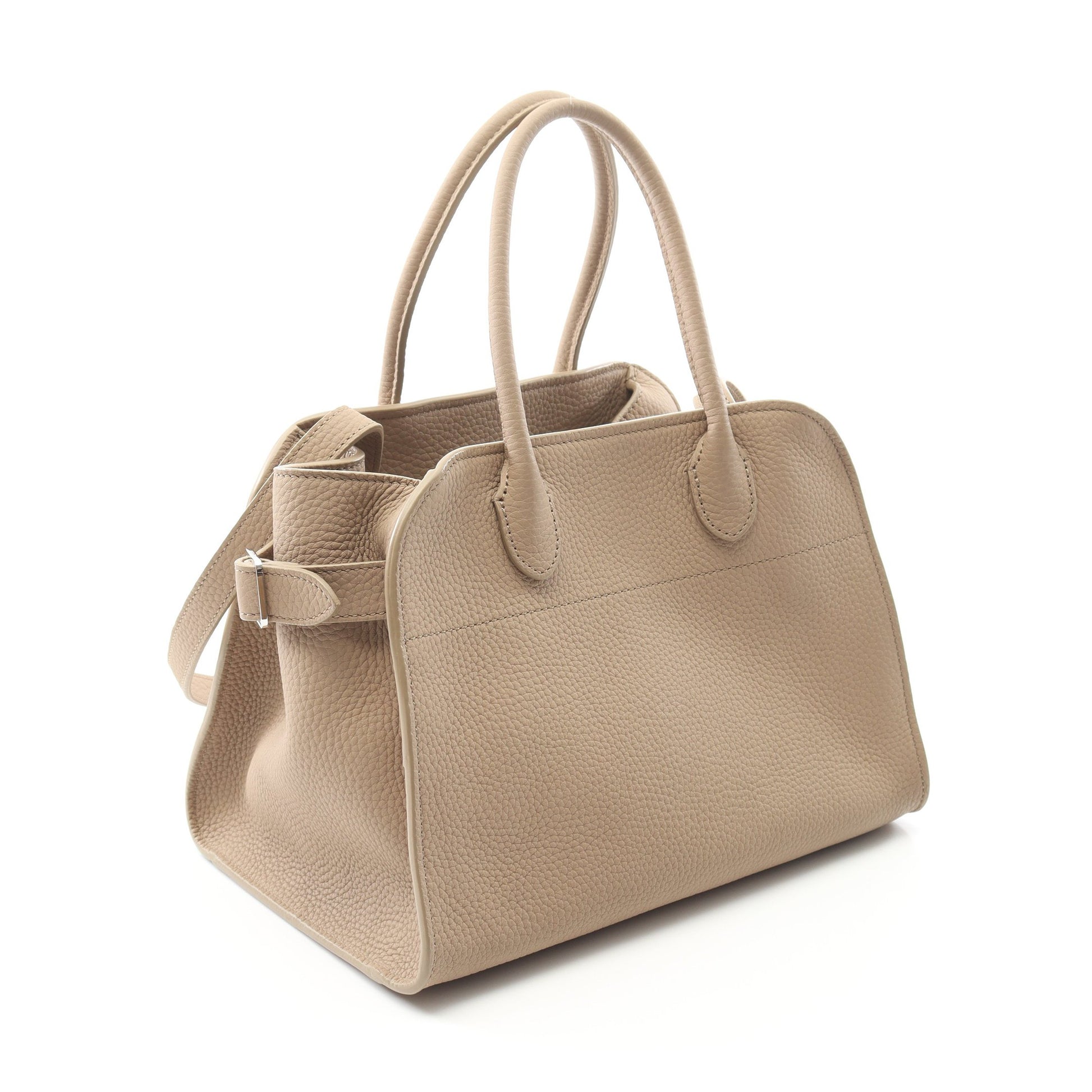 Soft Margaux 10 ハンドバッグ レザー ベージュ 2WAY ザロウ バッグ THE ROW