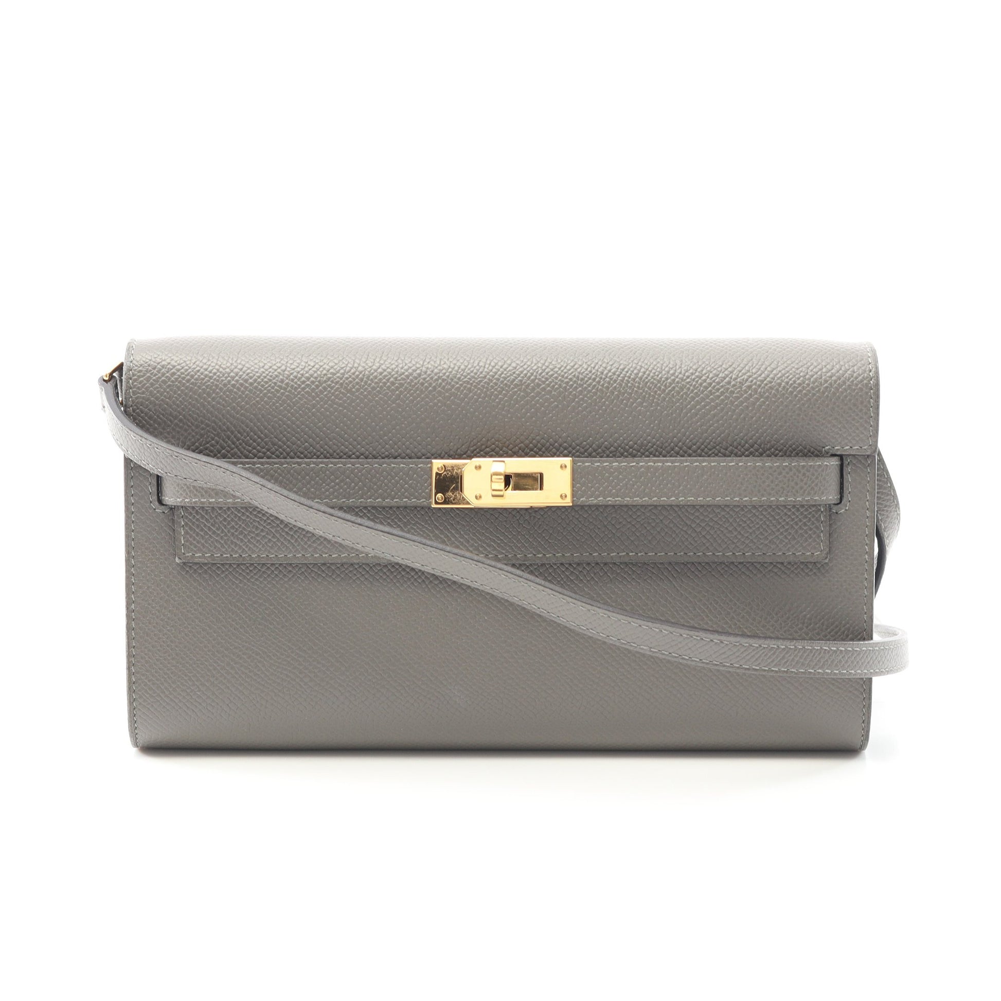 ケリートゥーゴー エタン ショルダーウォレット ヴォーエプソン グレー ゴールド金具 U刻印 エルメス バッグ HERMES