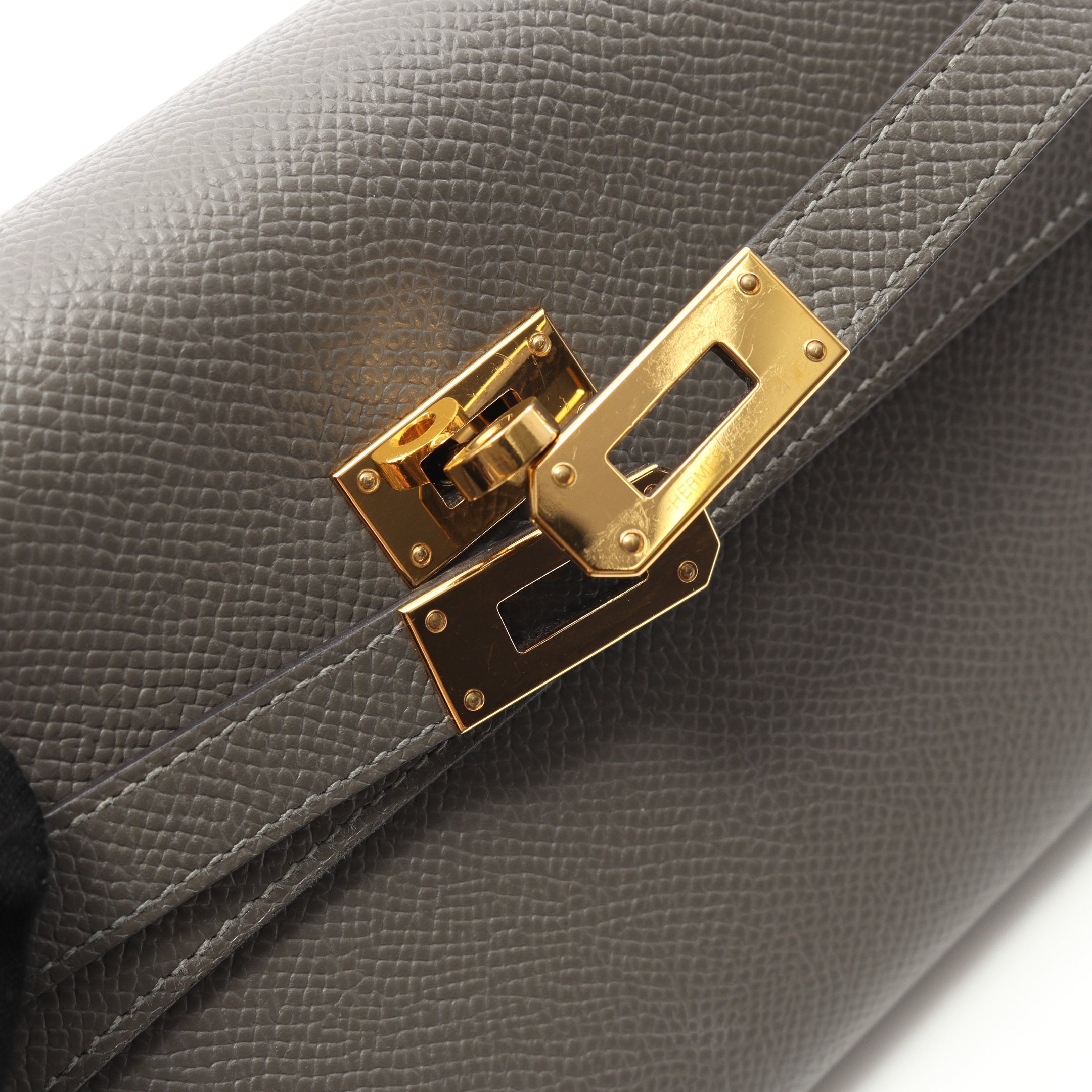 HERMES エルメス ケリーウォレット ロングトゥーゴー エタン エプソン ショルダーバッグ ショルダーウォレット グレー W刻印 ゴールド金具 HERMES - HERMES エルメス ケリーウォレット ロングトゥーゴー エタン