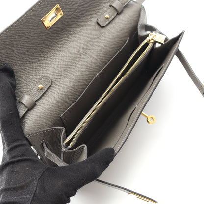 ケリートゥーゴー エタン ショルダーウォレット ヴォーエプソン グレー ゴールド金具 U刻印 エルメス バッグ HERMES
