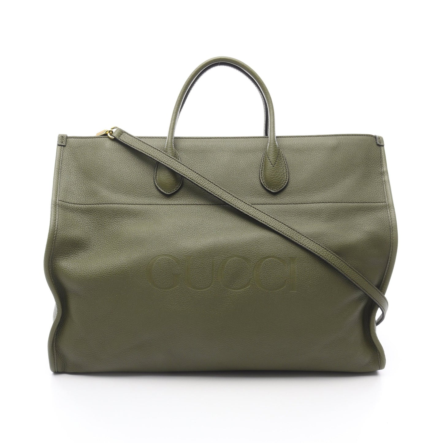 ロゴ ハンドバッグ トートバッグ レザー グリーン 2WAY グッチ バッグ GUCCI