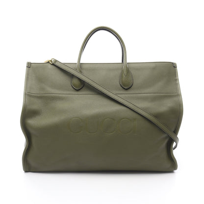 ロゴ ハンドバッグ トートバッグ レザー グリーン 2WAY グッチ バッグ GUCCI