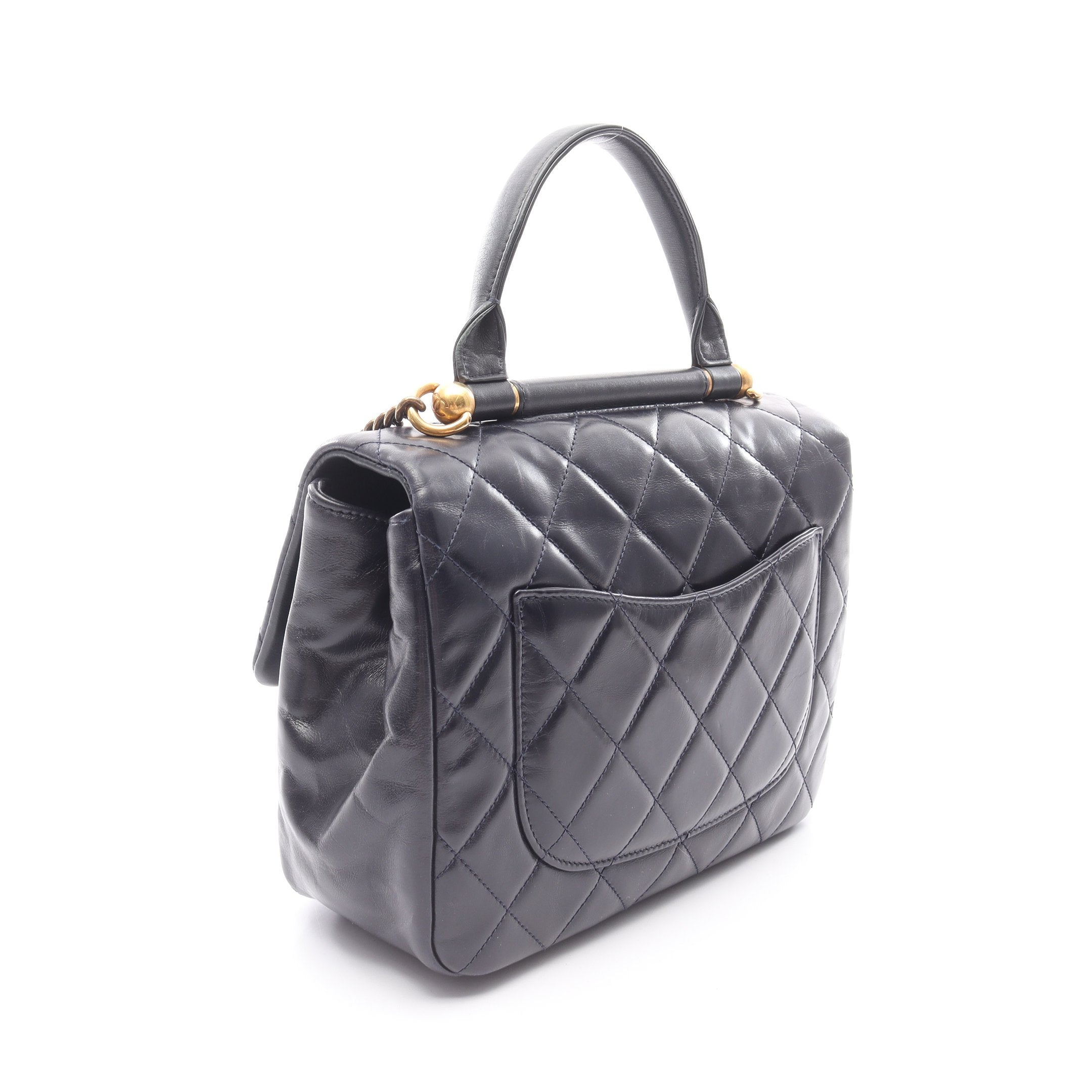 新品同様【シャネル】マトラッセ　レザー　2way   ショルダーバッグ　グレー CHANEL（シャネル） マトラッセ Wフラップ チェーン ショルダーバッグ