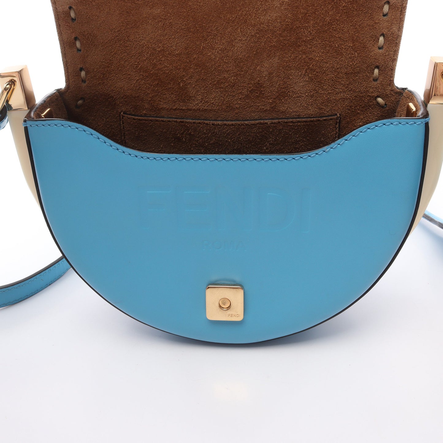 ムーンライト ショルダーバッグ レザー ライトブルー オフホワイト フェンディ バッグ FENDI