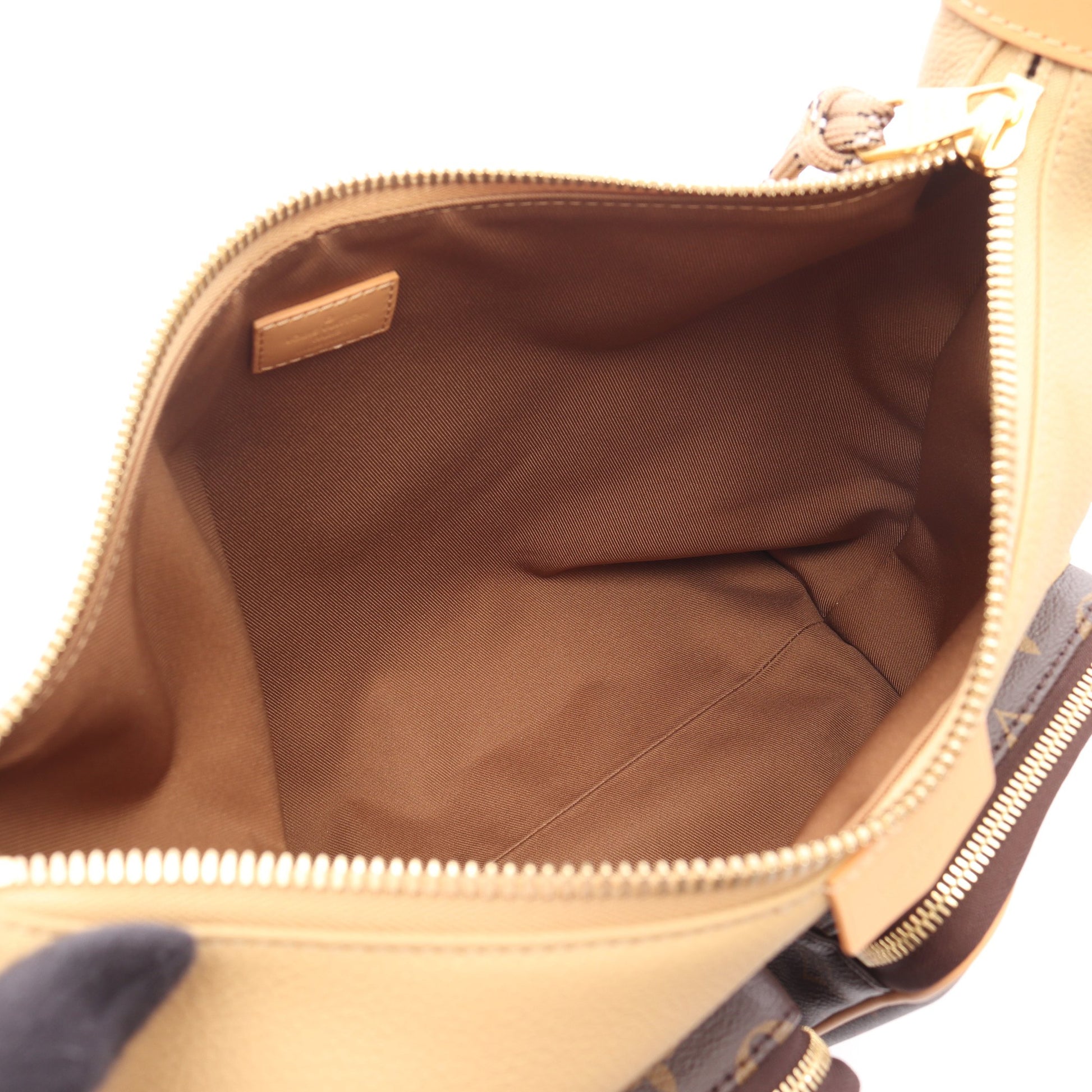 ホーボーカーゴ モノグラム ショルダーバッグ PVC レザー スエード ベージュ ブラウン ルイヴィトン バッグ LOUIS VUITTON