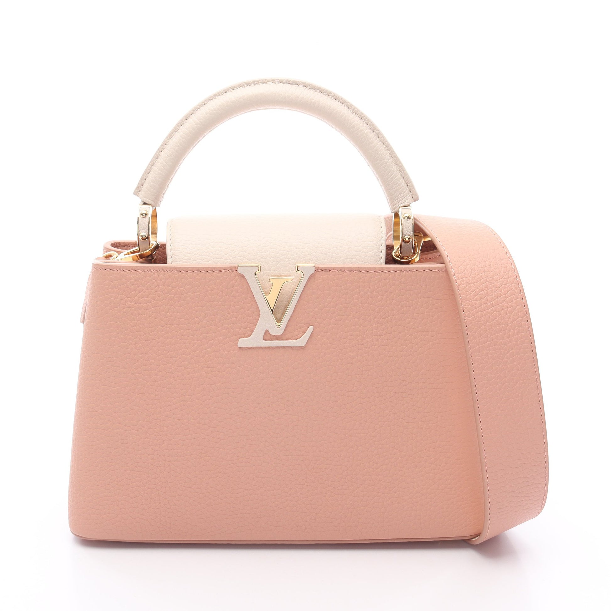 カプシーヌBB ローズ トリアノン グレージュ ハンドバッグ レザー ピンク ベージュ 2WAY ルイヴィトン バッグ LOUIS VUITTON