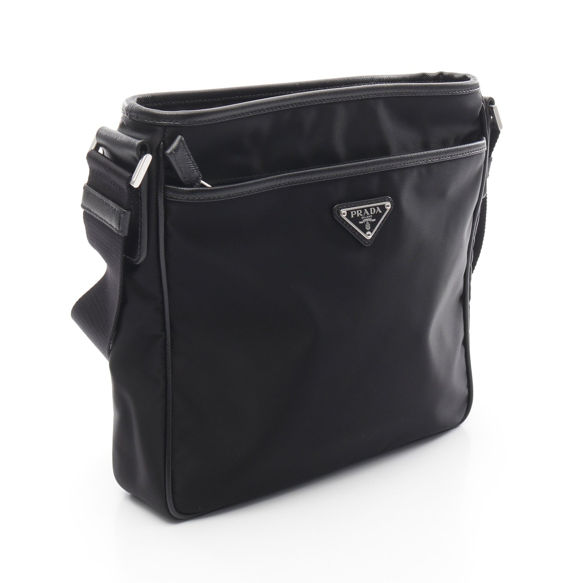 TESSUTO+SAFFIANO ショルダーバッグ ナイロン サフィアーノレザー ブラック プラダ バッグ PRADA