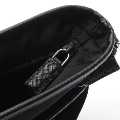 TESSUTO+SAFFIANO ショルダーバッグ ナイロン サフィアーノレザー ブラック プラダ バッグ PRADA