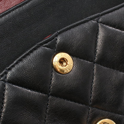 マトラッセ ダブルフラップ Wチェーンショルダーバッグ ラムスキン ブラック ゴールド金具 シャネル バッグ CHANEL
