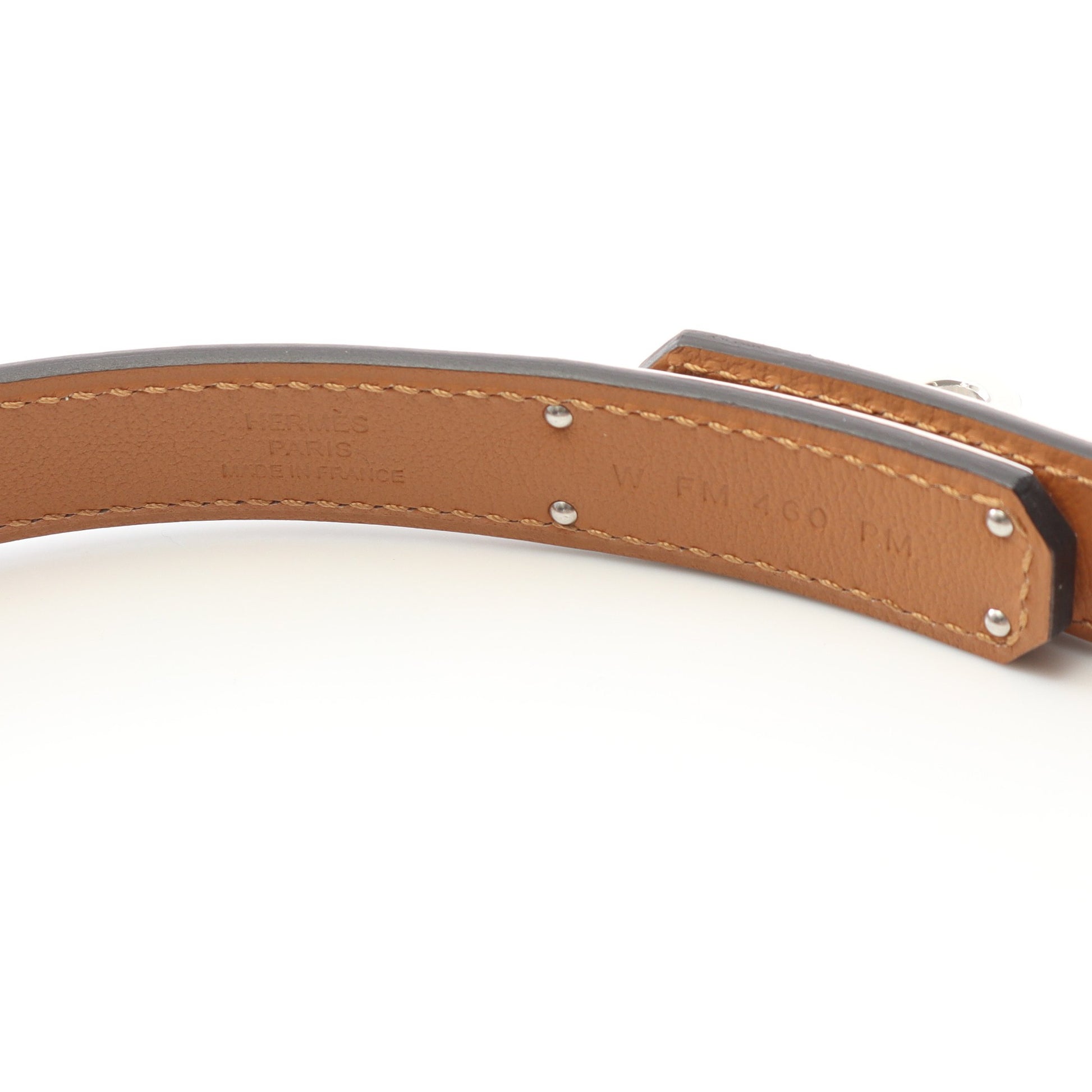 ケリーベルト ベルト ヴォーエプソン ホワイト シルバー金具 W刻印 エルメス 財布・小物 HERMES
