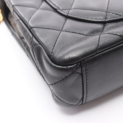 マトラッセ チェーンショルダーバッグ ラムスキン ブラック ゴールド金具 シャネル バッグ CHANEL