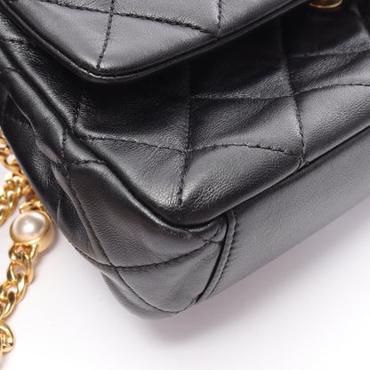 マトラッセ チェーンショルダーバッグ ラムスキン ブラック ゴールド金具 シャネル バッグ CHANEL