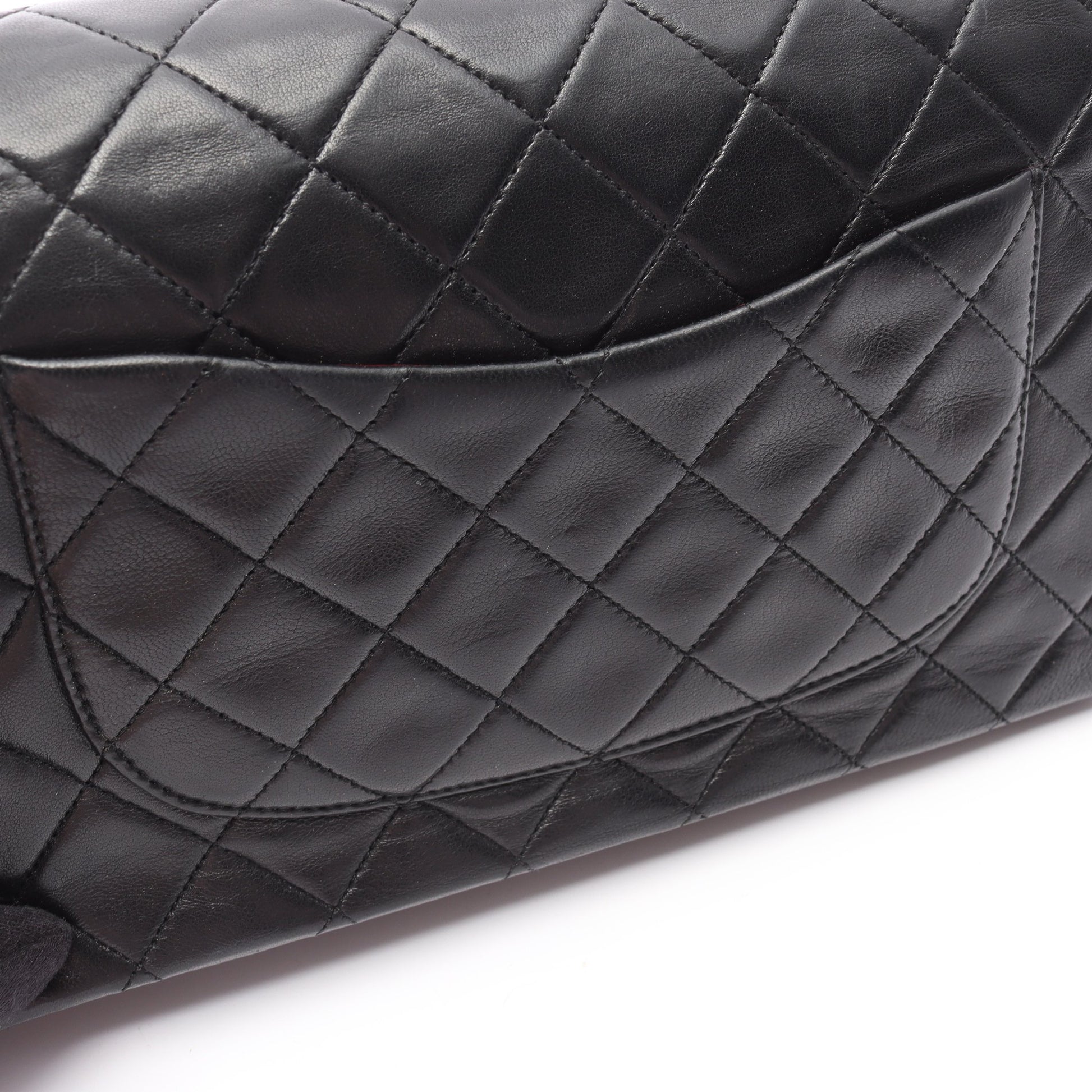 マトラッセ Wフラップ チェーンショルダーバッグ ラムスキン ブラック ゴールド金具 シャネル バッグ CHANEL