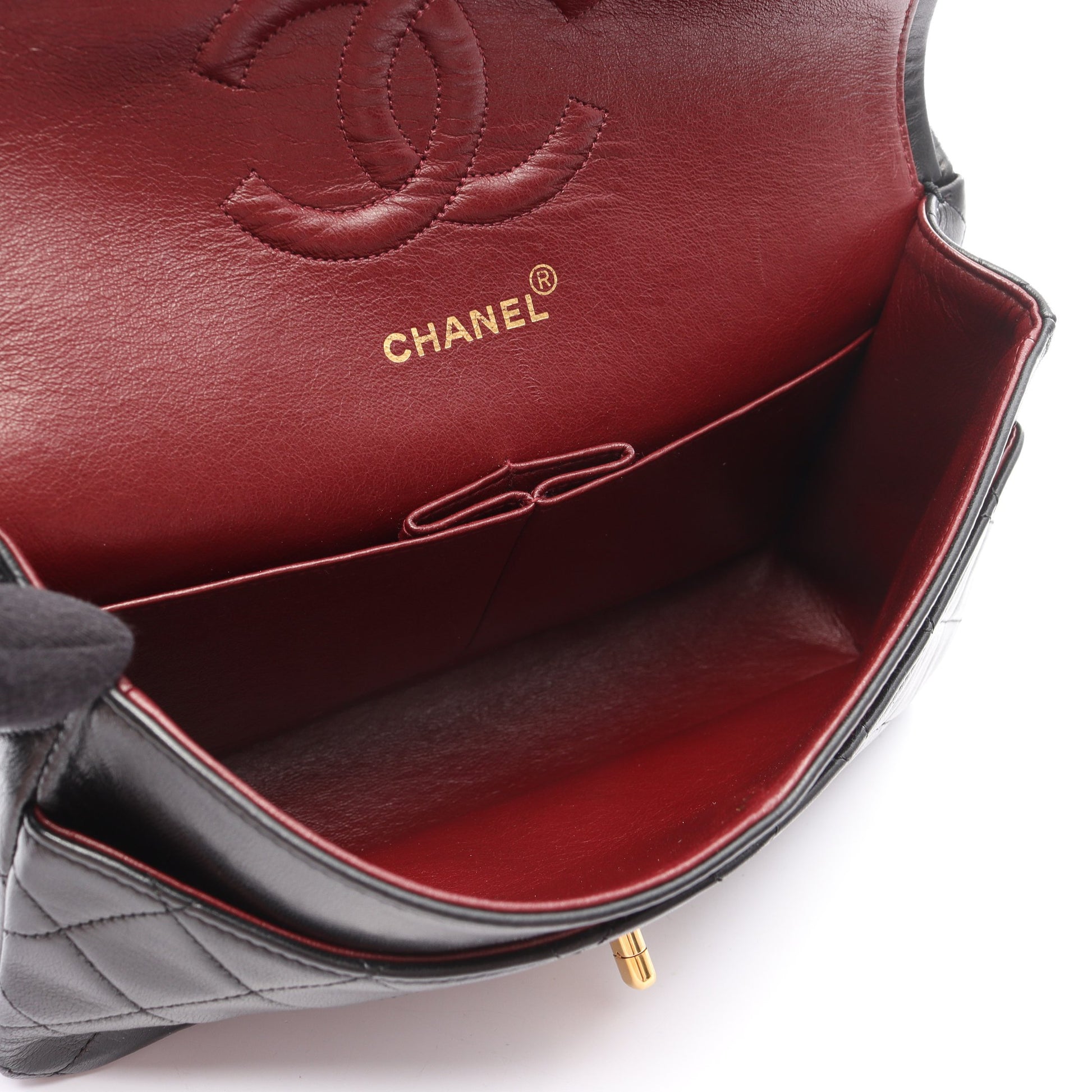 マトラッセ Wフラップ チェーンショルダーバッグ ラムスキン ブラック ゴールド金具 シャネル バッグ CHANEL