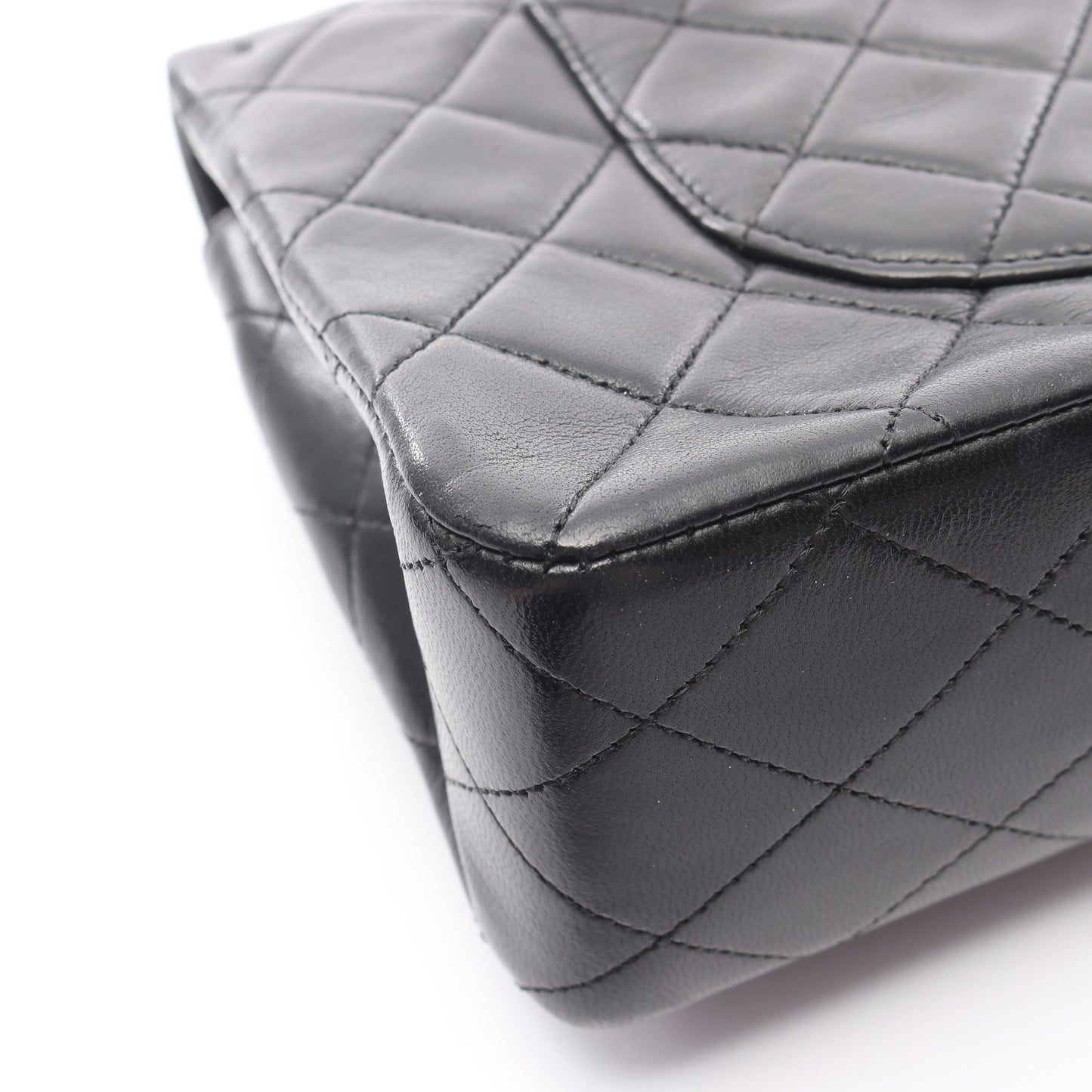 マトラッセ Wフラップ チェーンショルダーバッグ ラムスキン ブラック ゴールド金具 シャネル バッグ CHANEL