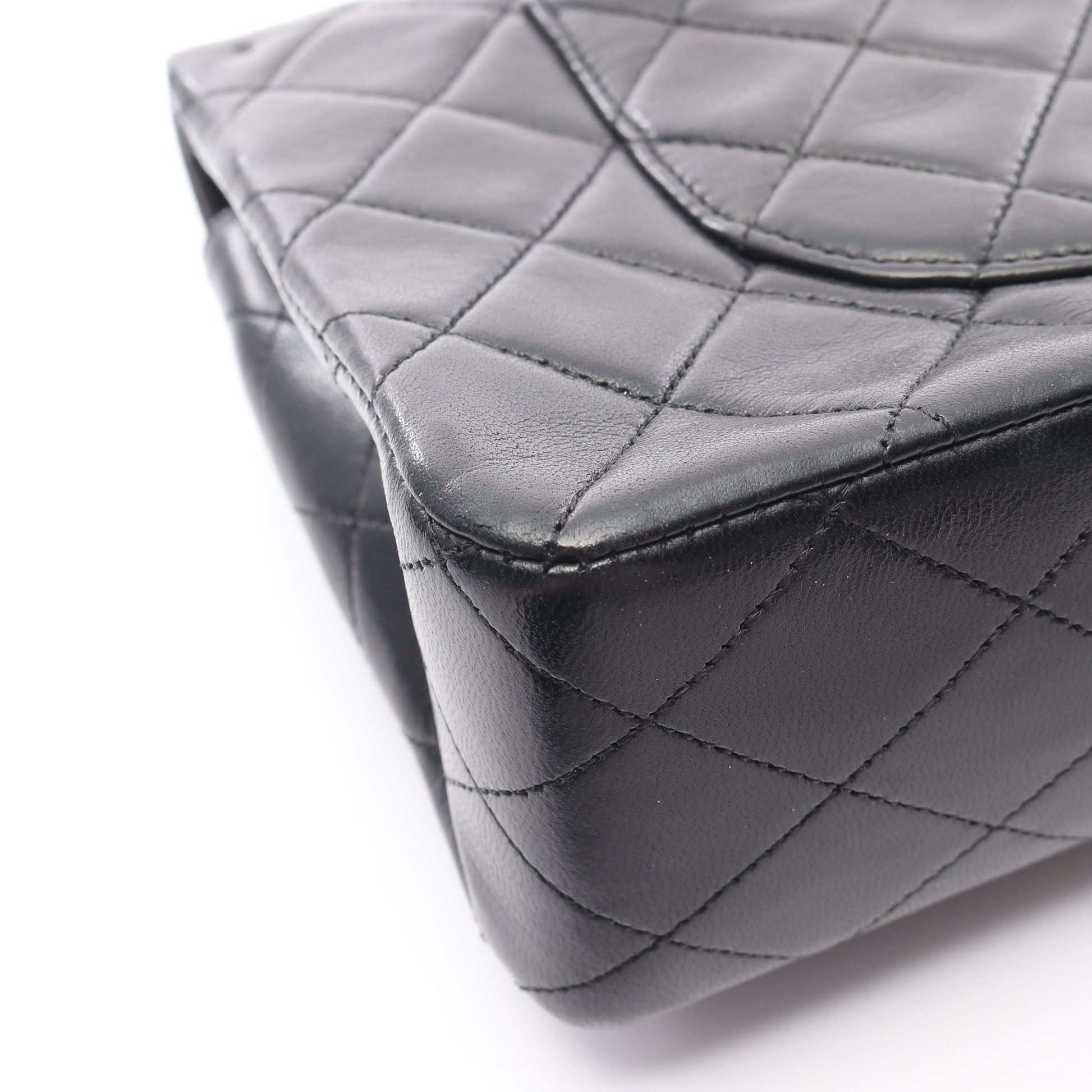 マトラッセ Wフラップ チェーンショルダーバッグ ラムスキン ブラック ゴールド金具 シャネル バッグ CHANEL