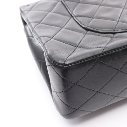 マトラッセ Wフラップ チェーンショルダーバッグ ラムスキン ブラック ゴールド金具 シャネル バッグ CHANEL