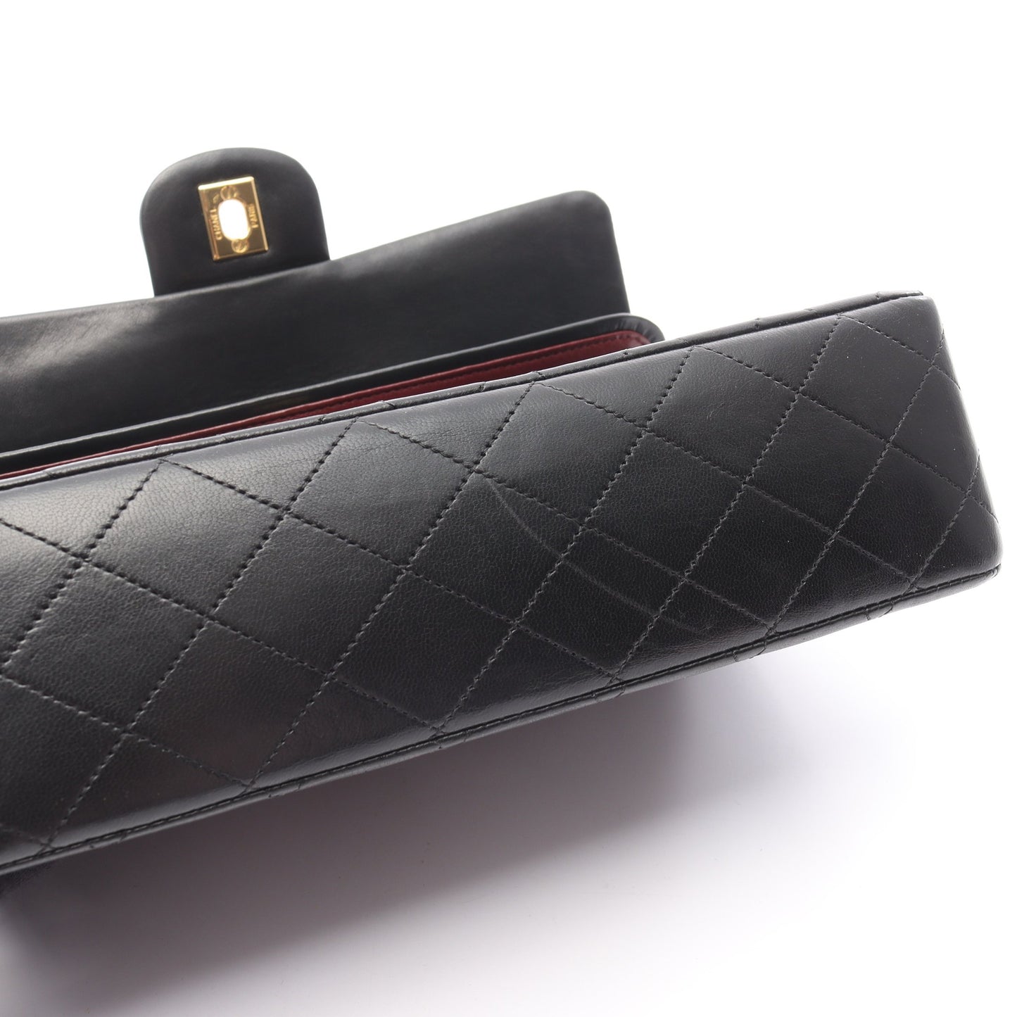 マトラッセ Wフラップ チェーンショルダーバッグ ラムスキン ブラック ゴールド金具 シャネル バッグ CHANEL