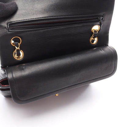 マトラッセ Wフラップ Wチェーンショルダーバッグ ラムスキン ブラック ゴールド金具 シャネル バッグ CHANEL