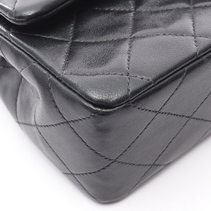 マトラッセ Wフラップ Wチェーンショルダーバッグ ラムスキン ブラック ゴールド金具 シャネル バッグ CHANEL