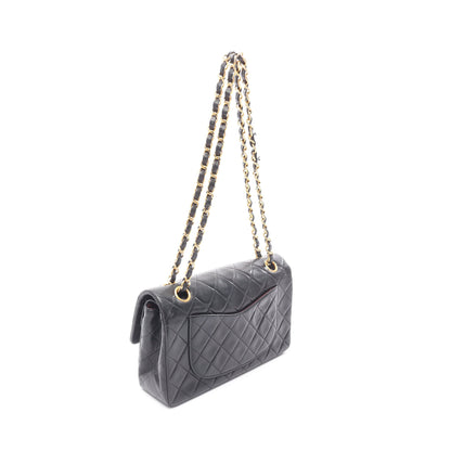 マトラッセ Wフラップ Wチェーンショルダーバッグ ラムスキン ブラック ゴールド金具 シャネル バッグ CHANEL